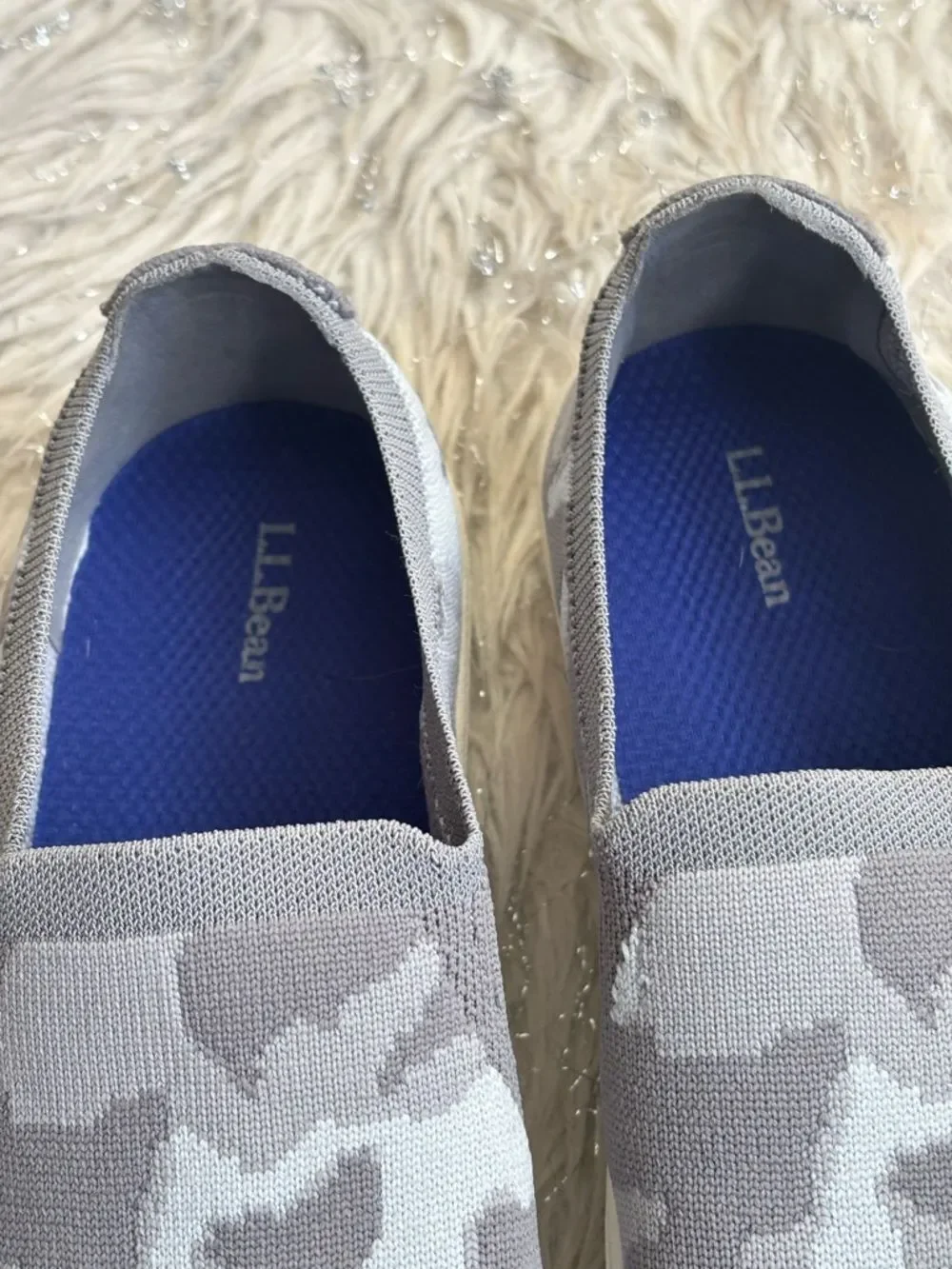 L.L. Bean Gray Women’s Camo‎ Knit Slip-On Sneakers Size 6 Medium